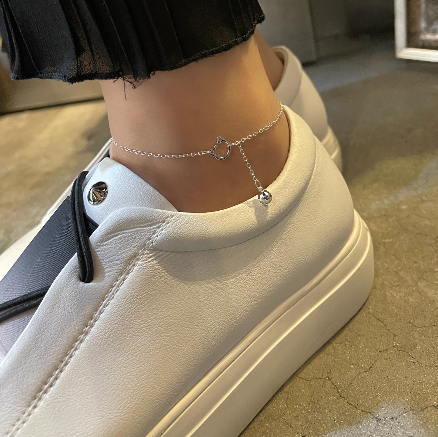 #AA0001 Anklet 貓貓925銀腳錬