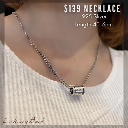 #NA0004 Necklace 925銀 穿小圓桶頸鍊