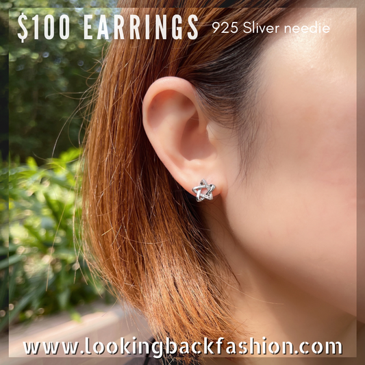 #EA0094 Earrings 五角星925銀針耳環