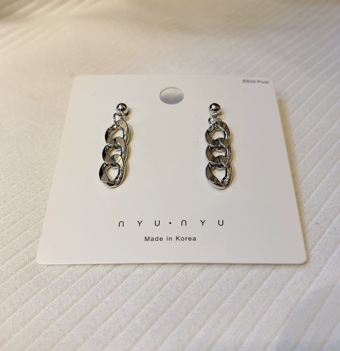 #EA0052 Earrings 鎖鍊款925銀針耳環