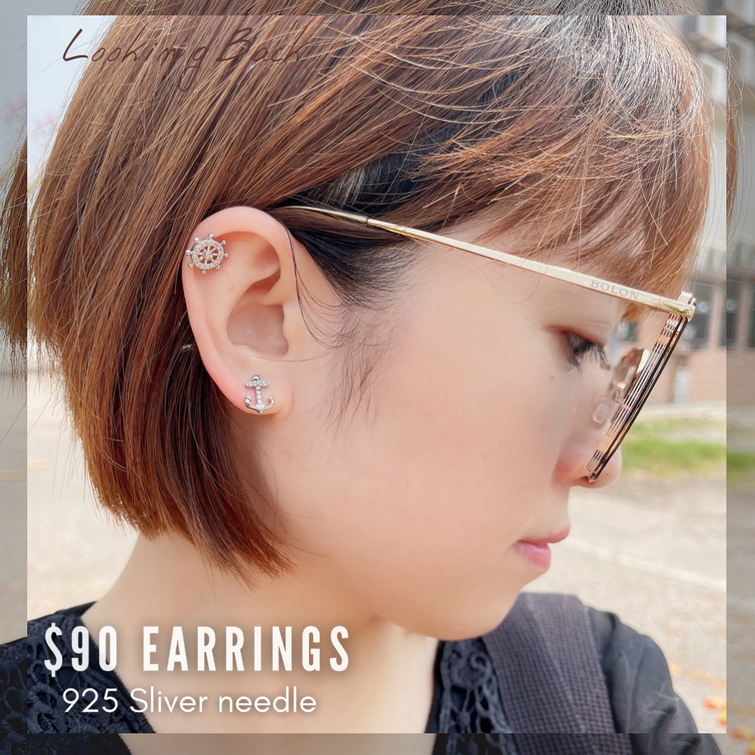 #EA0050 Earrings 水手撈925銀針耳環