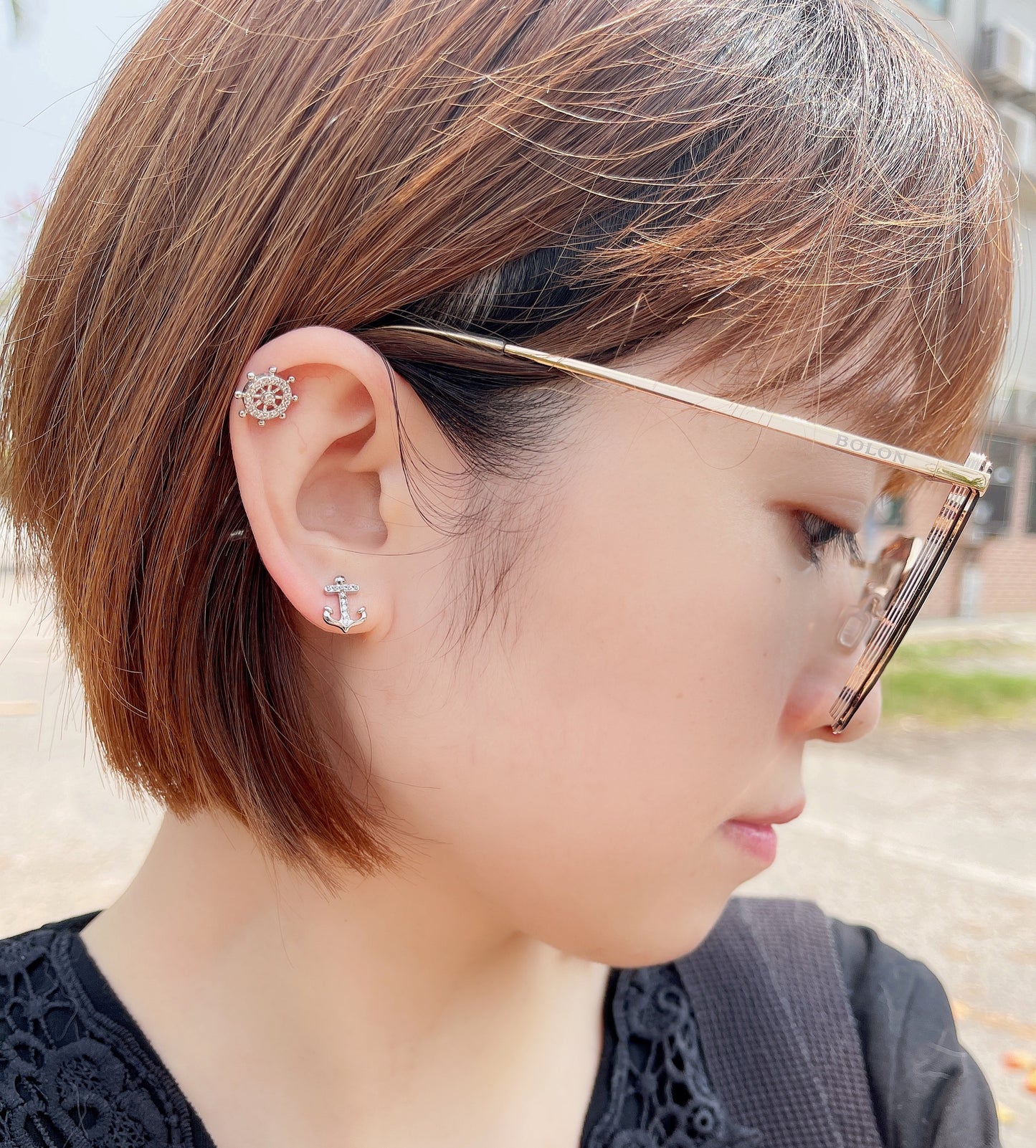 #EA0050 Earrings 水手撈925銀針耳環