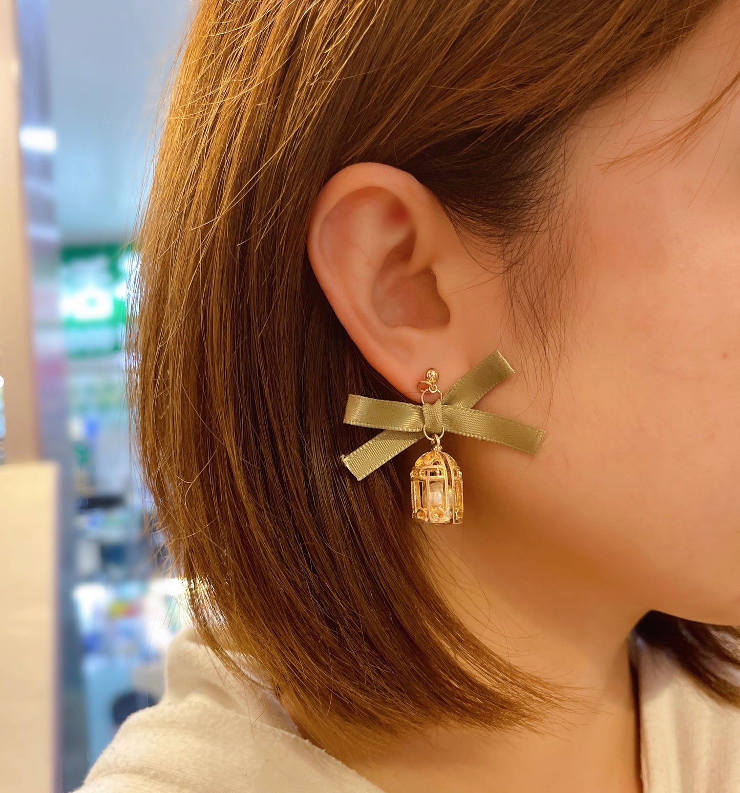 #EA0041 Earrings 鳥籠925銀針耳環