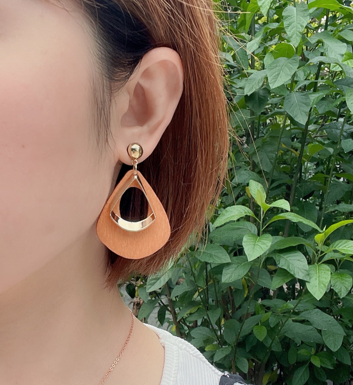 #EA0054 Earrings 木質耳環