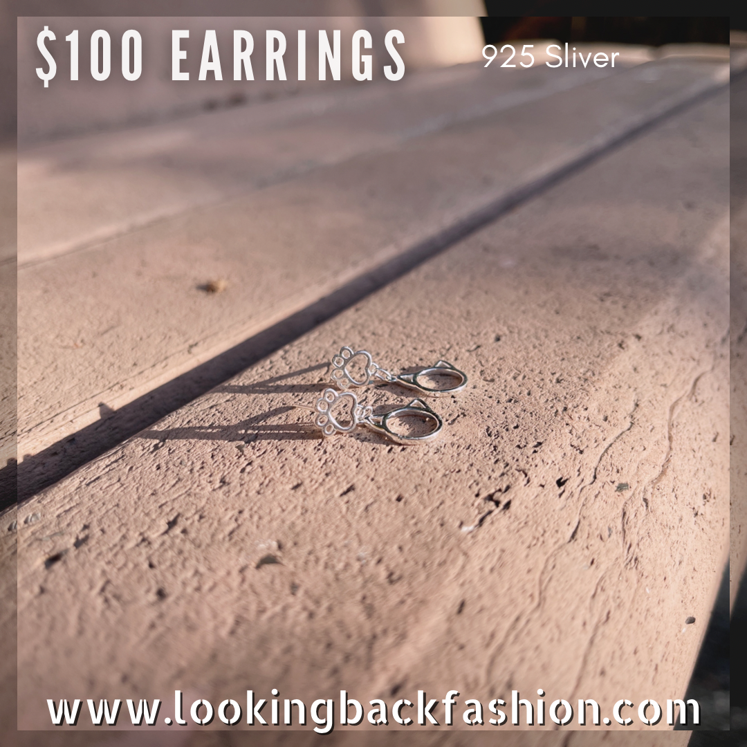 #EA0096 Earrings 貓腳板貓形925耳環