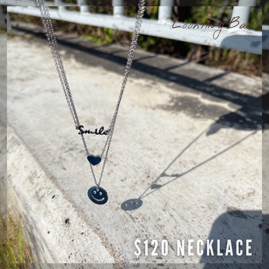 #NA0032 Necklace 笑臉三重頸鍊