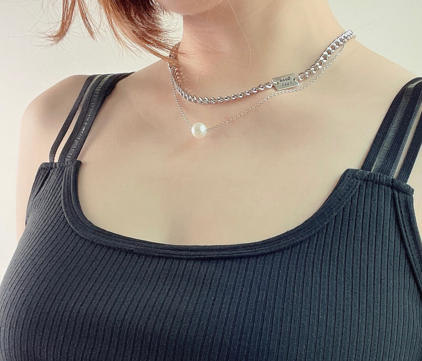 #NA0013 Necklace 珠珠雙頸鍊