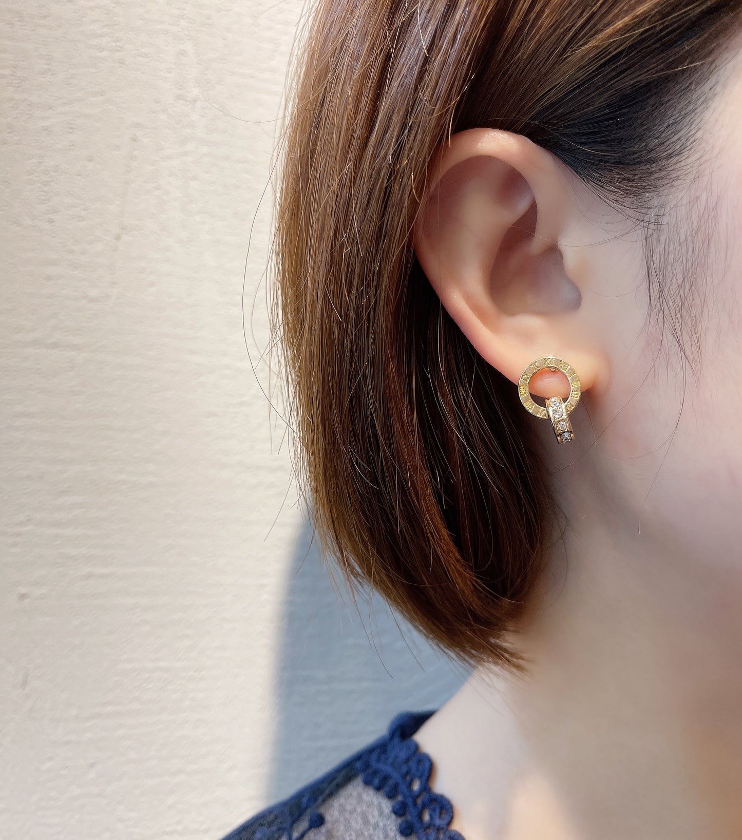 #EA0043 Earrings 羅馬數字環925銀針耳環