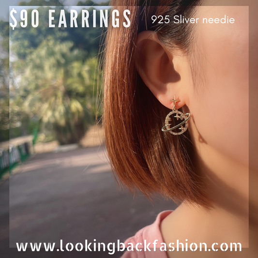 #EA0099 Earrings 十字星星球925銀針耳環