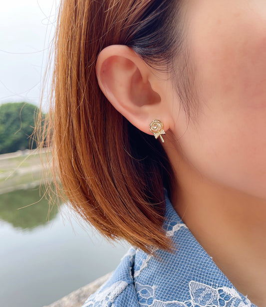 #EA0107 Earrings 波板糖925銀針耳環