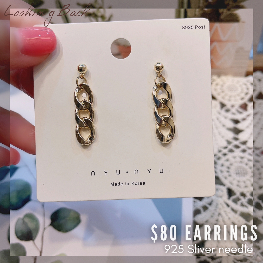 #EA0052 Earrings 鎖鍊款925銀針耳環