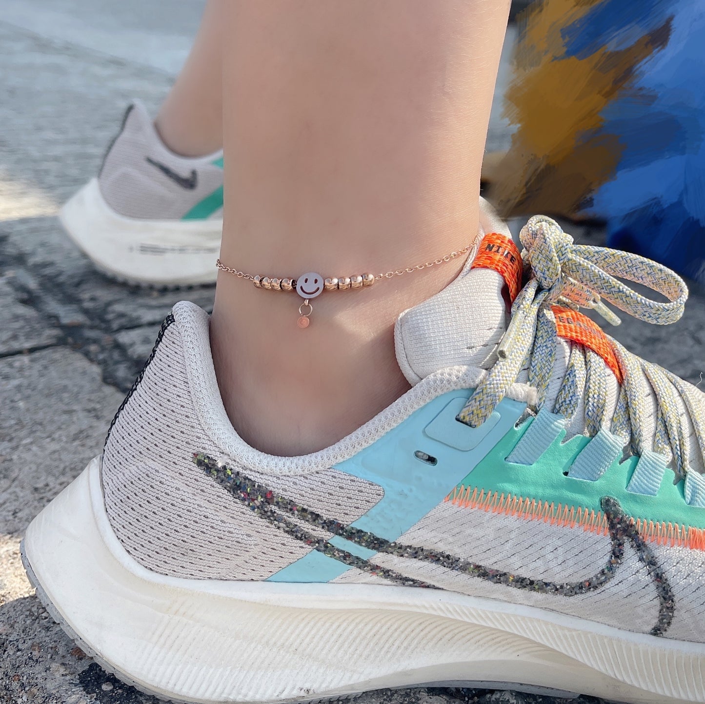 #AA0002 Anklet 笑臉腳錬