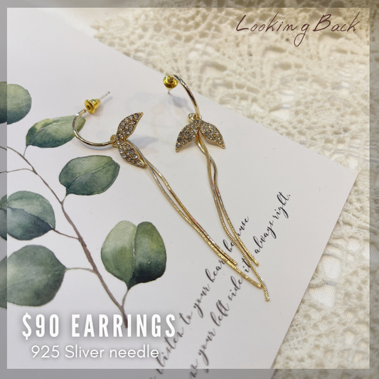 #EA0051 Earrings 魚尾925銀針長耳環