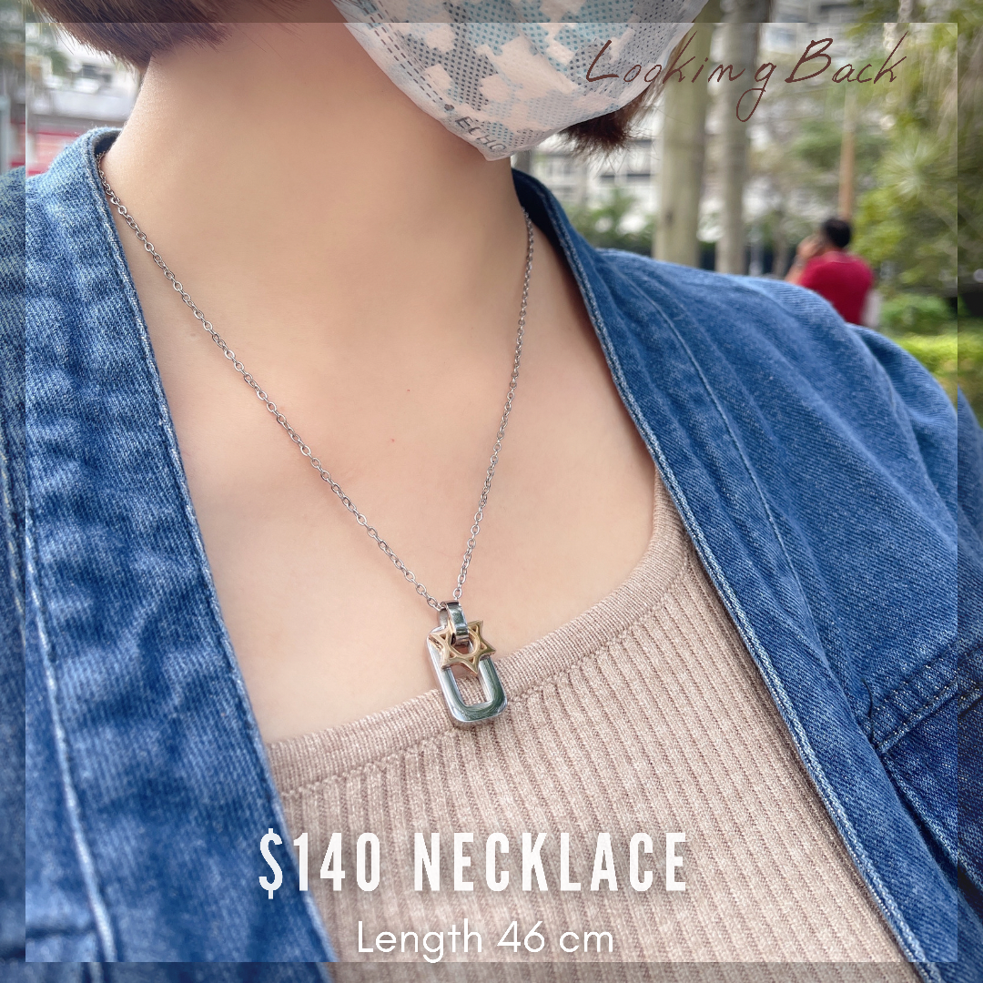 #NA0034 Necklace 六角星+吊牌頸鍊