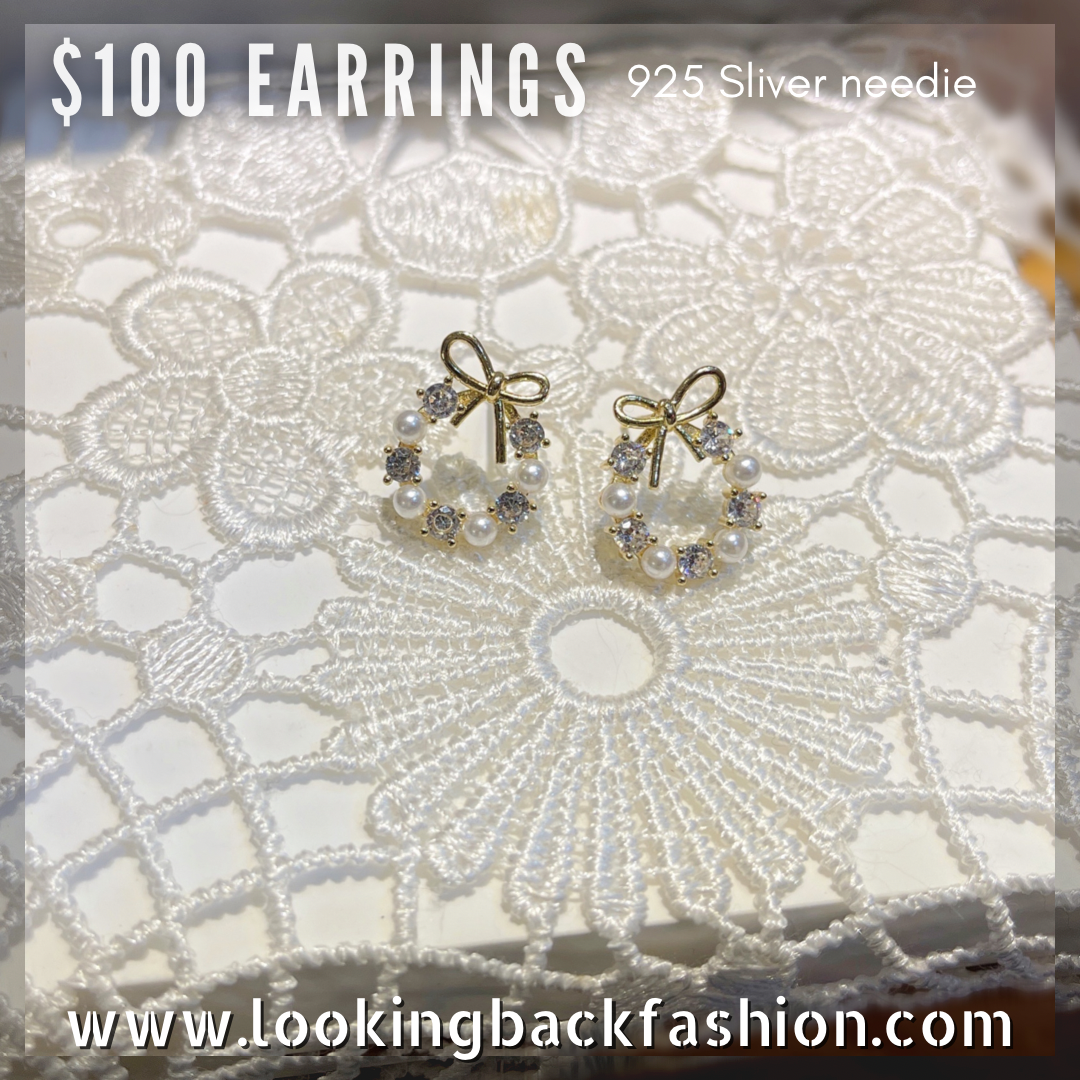 #EA0087 Earrings 蝴蝶圈圈925銀針耳環