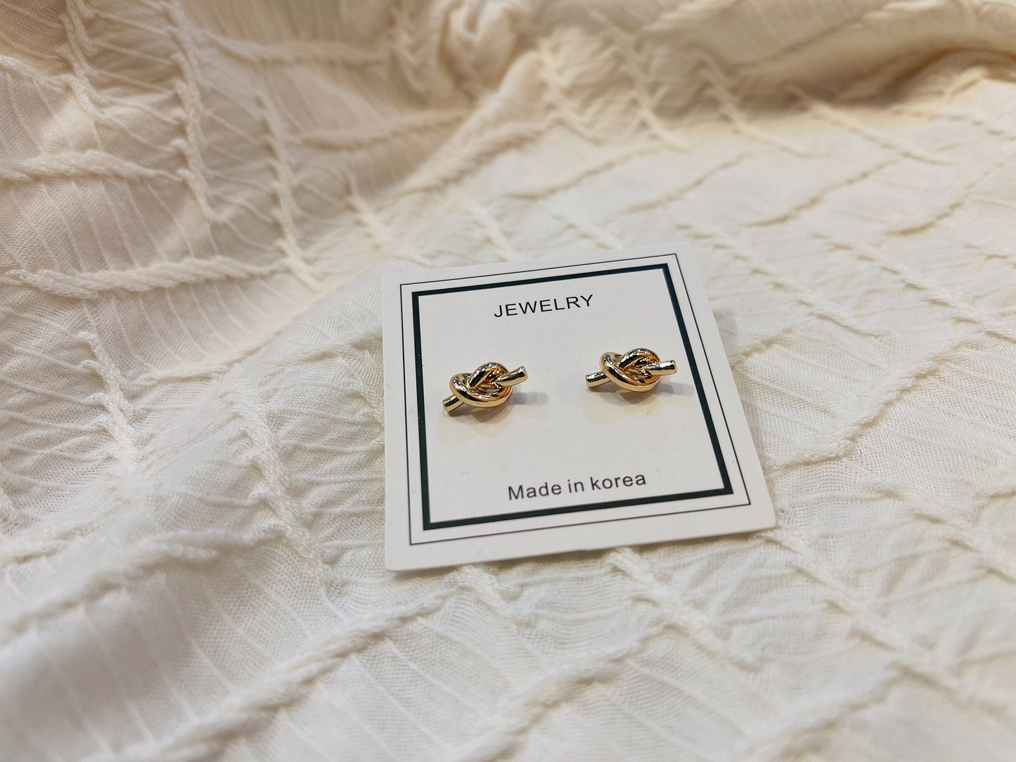 #EA0053 Earrings 打結925銀針耳環