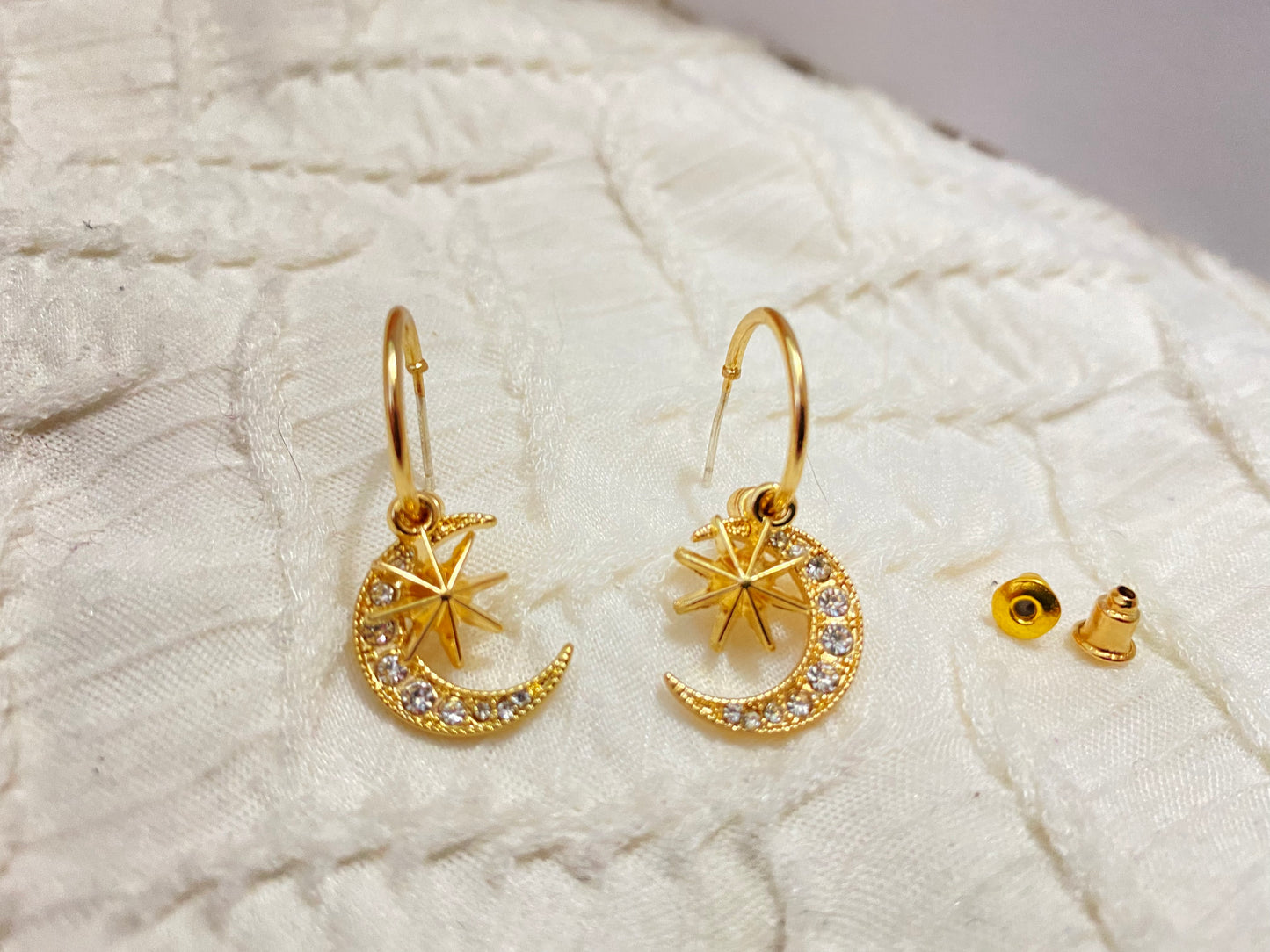 #EA0071 Earrings 星星月亮閃石925銀針耳環