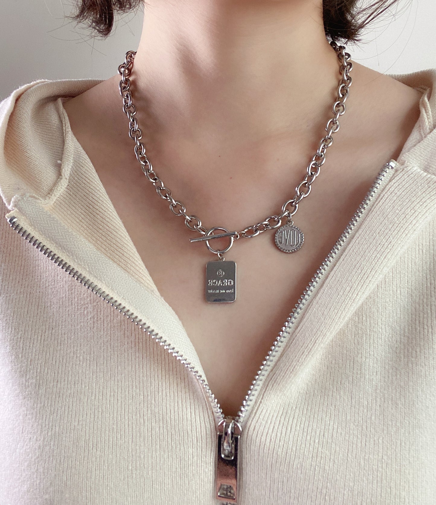 #NA0002 Necklace 雙牌頸錬