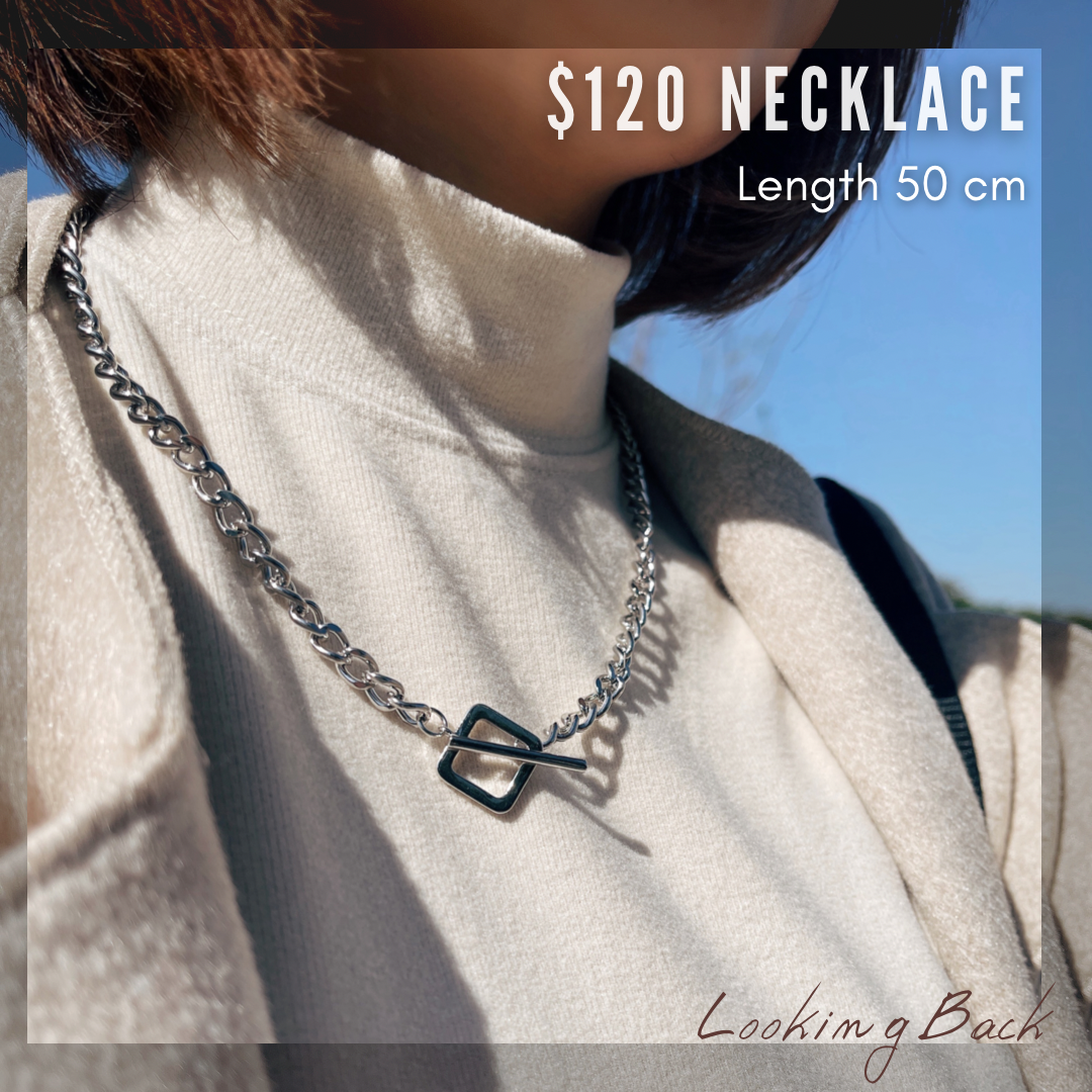 #NA0037 Necklace 正方T字扣頸鏈