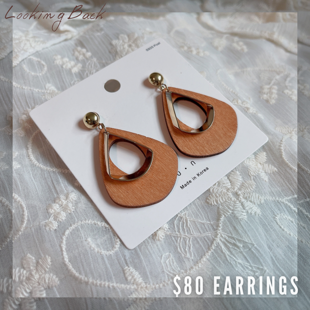 #EA0054 Earrings 木質耳環